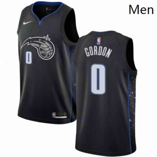 Mens Nike Orlando Magic 0 Aaron Gordon Swingman Black NBA Jersey City Edition